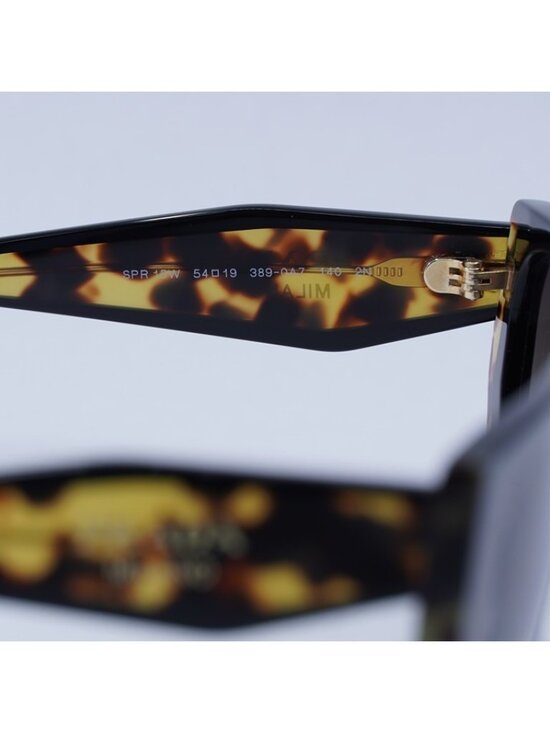 Prada PR15WS 3890A7 Sunglasses Black/Medium Tortoise Square Frame, Grey Lenses main image 6